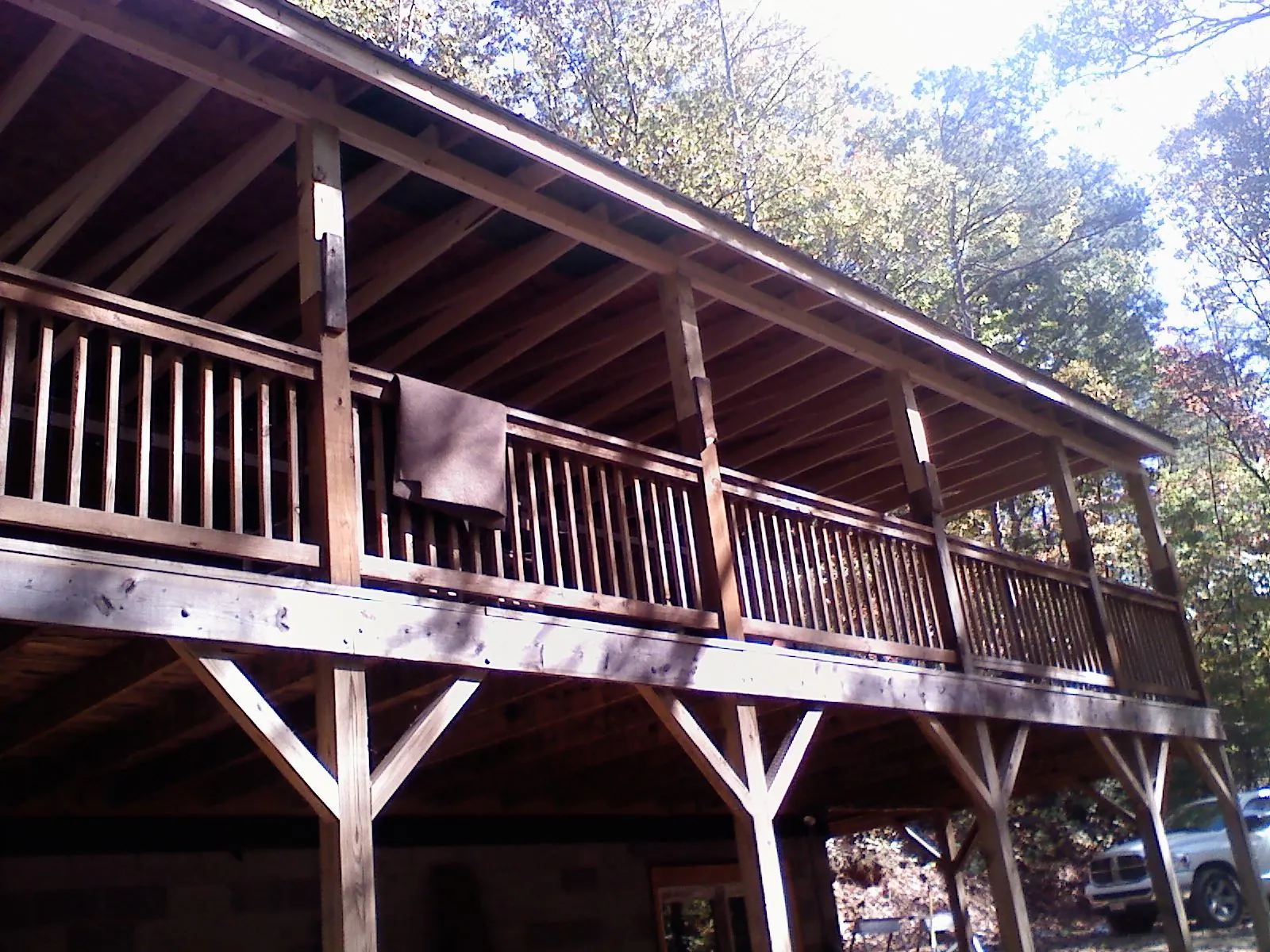 Timber framing under a new elevated porch and deck — Roof Leak Repair in Marble Hill by Roofing Brothers